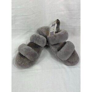 UGG Oh Yeah Grey Sheepskin Platform Slides 9